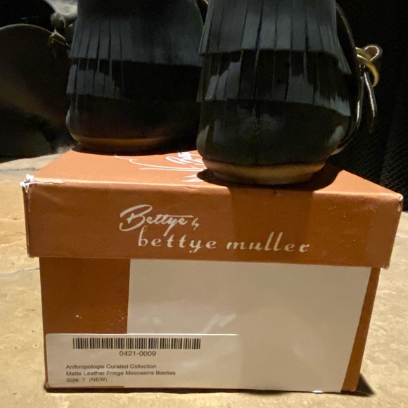 NIB Anthropologie Leather Fringe Moccasin Booties - Picture 9 of 10